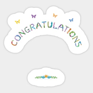 CONGRATULATIONS - tropical word art Sticker